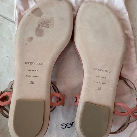 Sergio Rossi Pink Suede Sandals - Picture 3 of 4